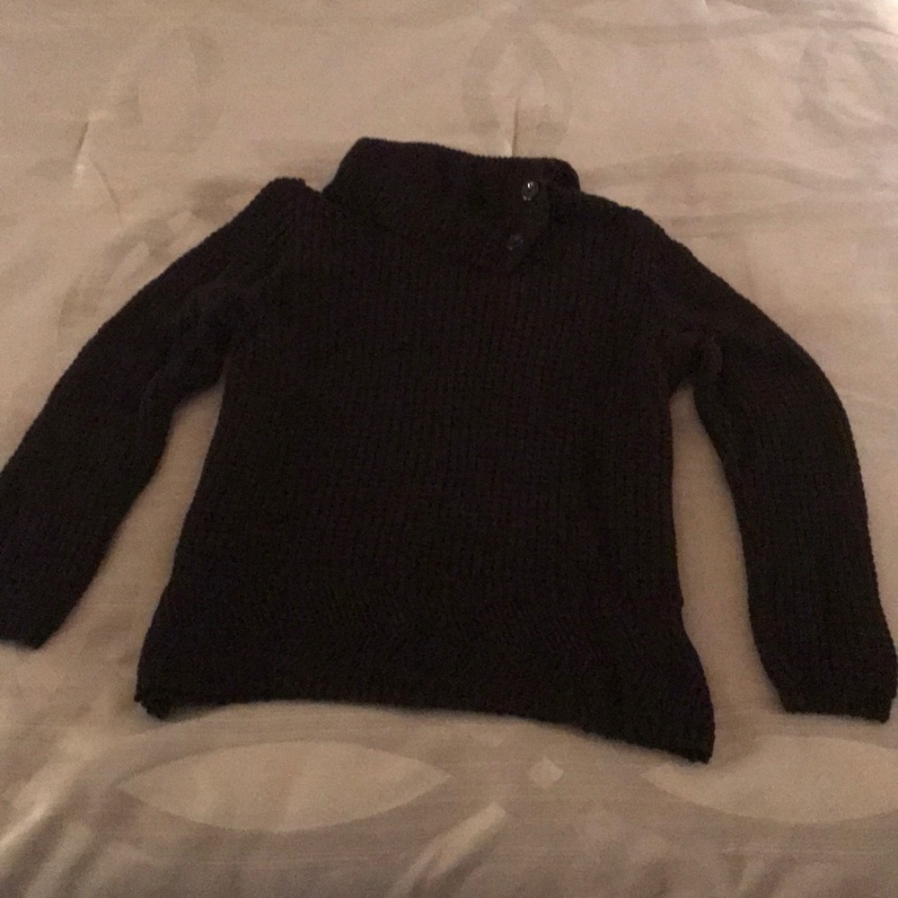 Black weave knit Evan-Picone sweater